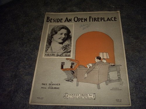 Beside an Open Fireplace Sheet Music (VAUGHN DE LEATH)