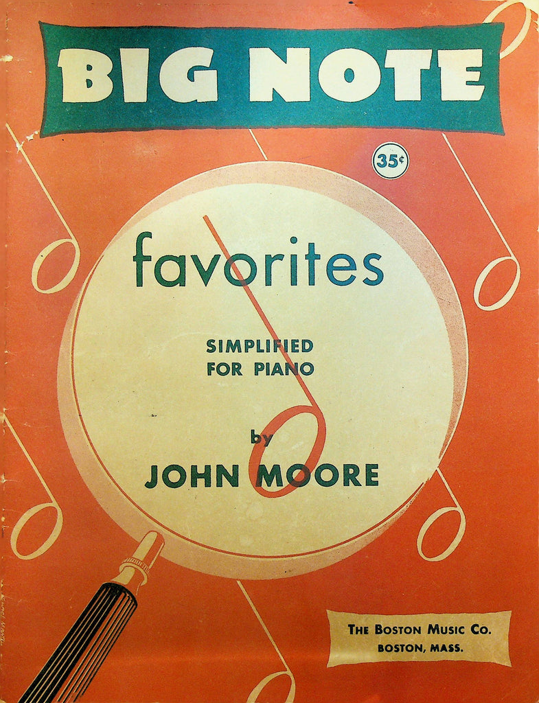Big Note Favorites Simplified for Piano Songbook