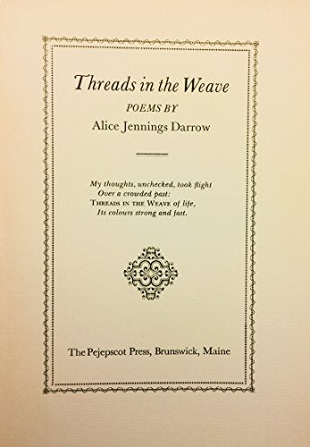 Threads in the weave;: Poems