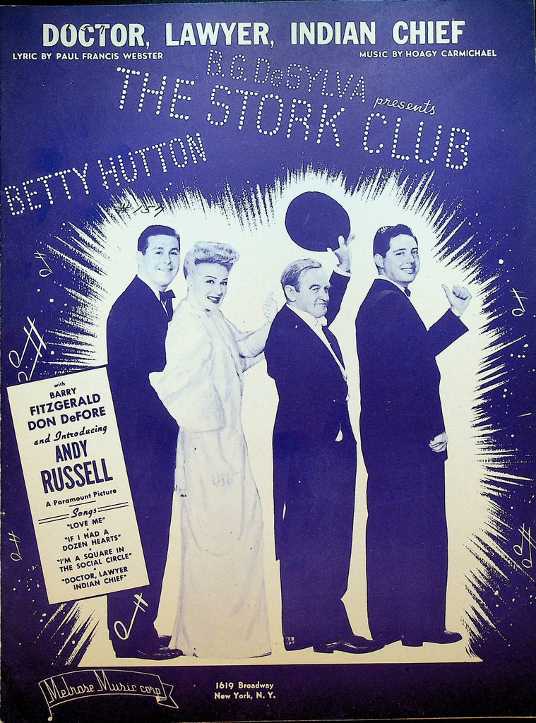 Doctor Lawyer Indian Chief Sheet Music The Stork Club