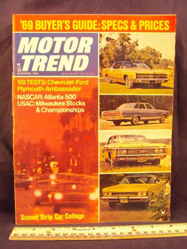1968 68 November MOTOR TREND Magazine (Features: Road Test on Peugeot 404, Chevrolet, Ford, Plymouth, & Ambassador)