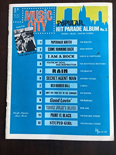 Music City Popular Hit Parade Album No. 5 (No. 78-C Revised) Words Music Guitar Chords