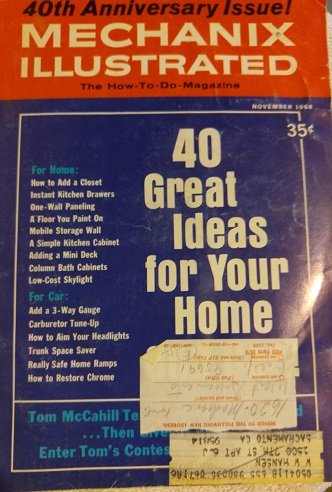 Mechanix Illustrated 40 Ideas for Home and Car November 1968