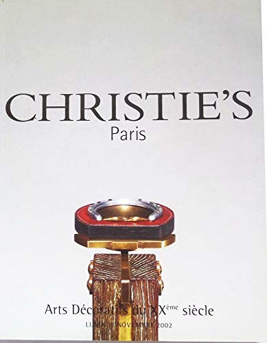 Christie's Paris: Arts Decoratifs du XXeme siecle: 5017: November 18, 2002