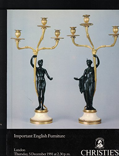 Christie's Auction Catalog Important English Furniture December 5 1991