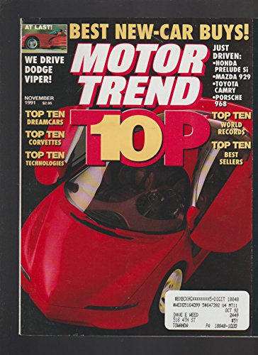 November 1991 Motor Trend Magazine Best New Car Buys