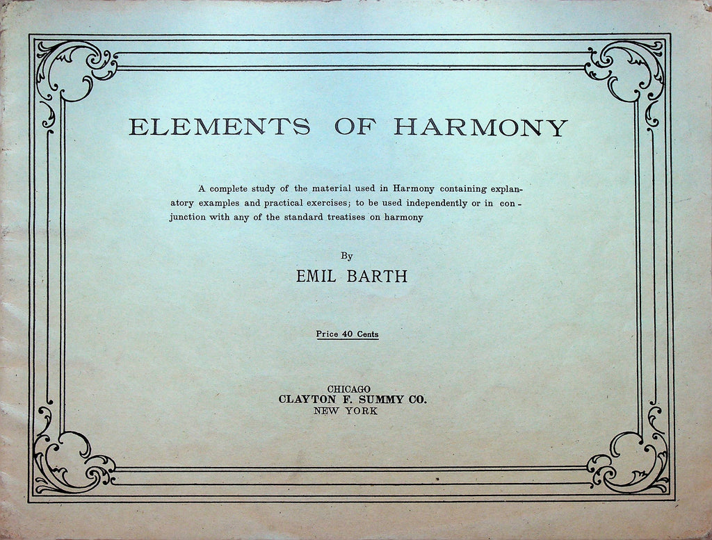 Elements of Harmony by Emil Barth