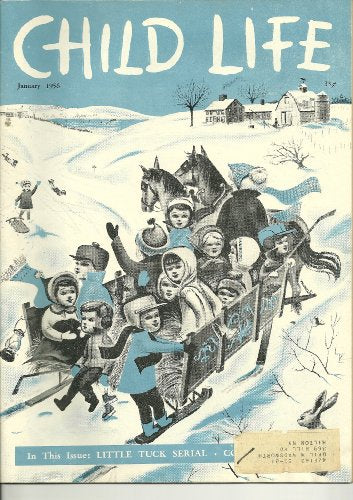 January 1956 Child Life Magazine- Sleigh Ride Cover