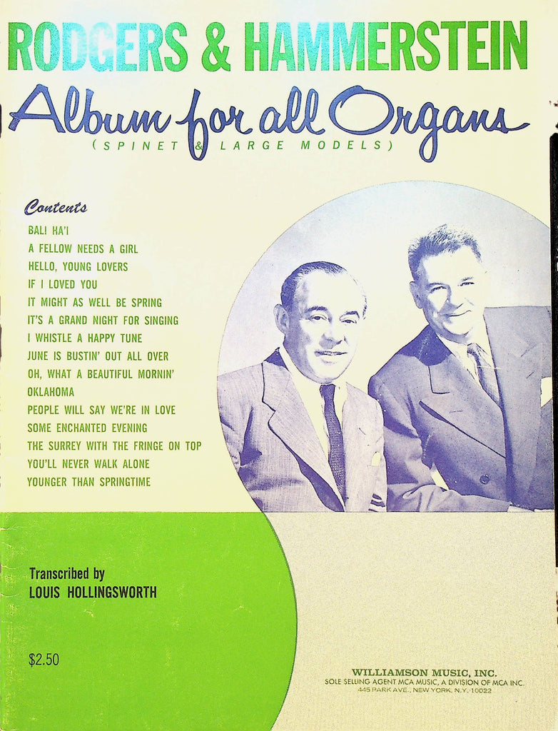 Rodgers & Hammerstein Album for all Organs Spinet & Large Models