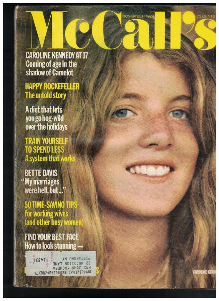 McCall's Magazine November 1974 Caroline Kennedy Bette Davis Happy Rockefeller