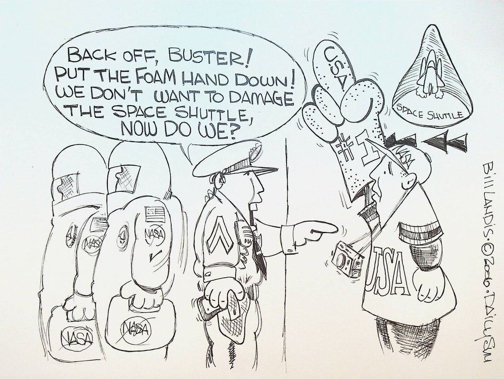 Bill Landis Original Cartoon Art The Villages Daily Sun 2006 Space Shuttle