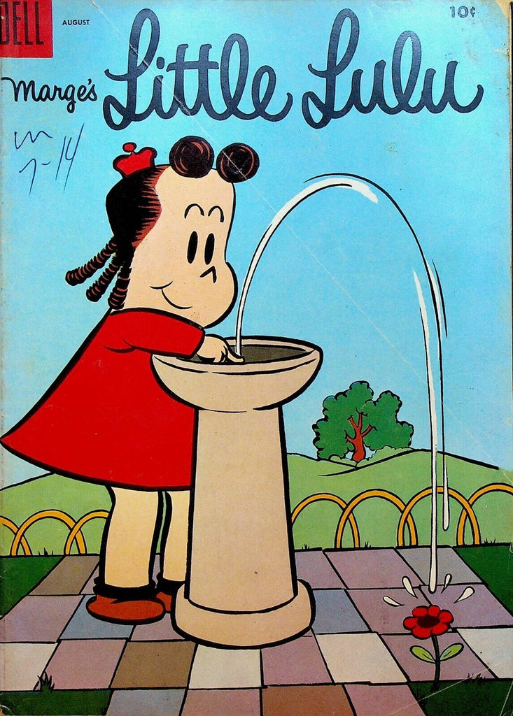 Marge's Little Lulu 86 Dell Comics 1955 Water Drinking Fountain Flower