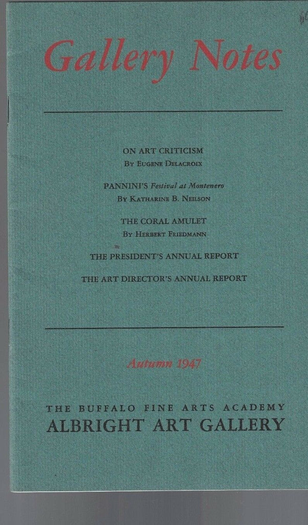 Albright Art Gallery Notes Autumn 1947 Coral Amulet