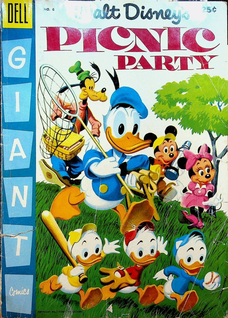 Walt Disney's Picnic Party 6 Dell Giant Baseball Mickey Mouse Donald Duck