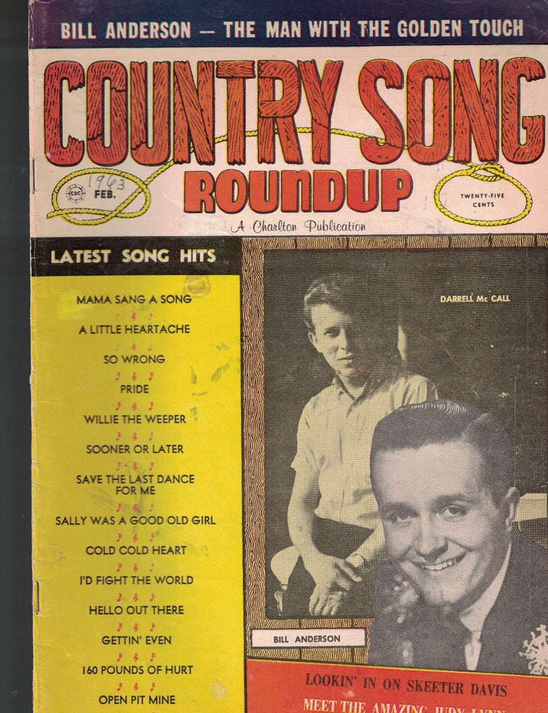 Country Song Roundup February 1963 Bill Anderson Skeeter Davis Judy Lynn