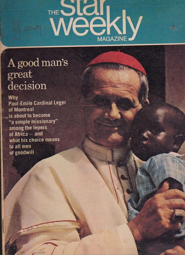 Star Weekly Moses Znaimer Cardinal Leger  December 9 1967