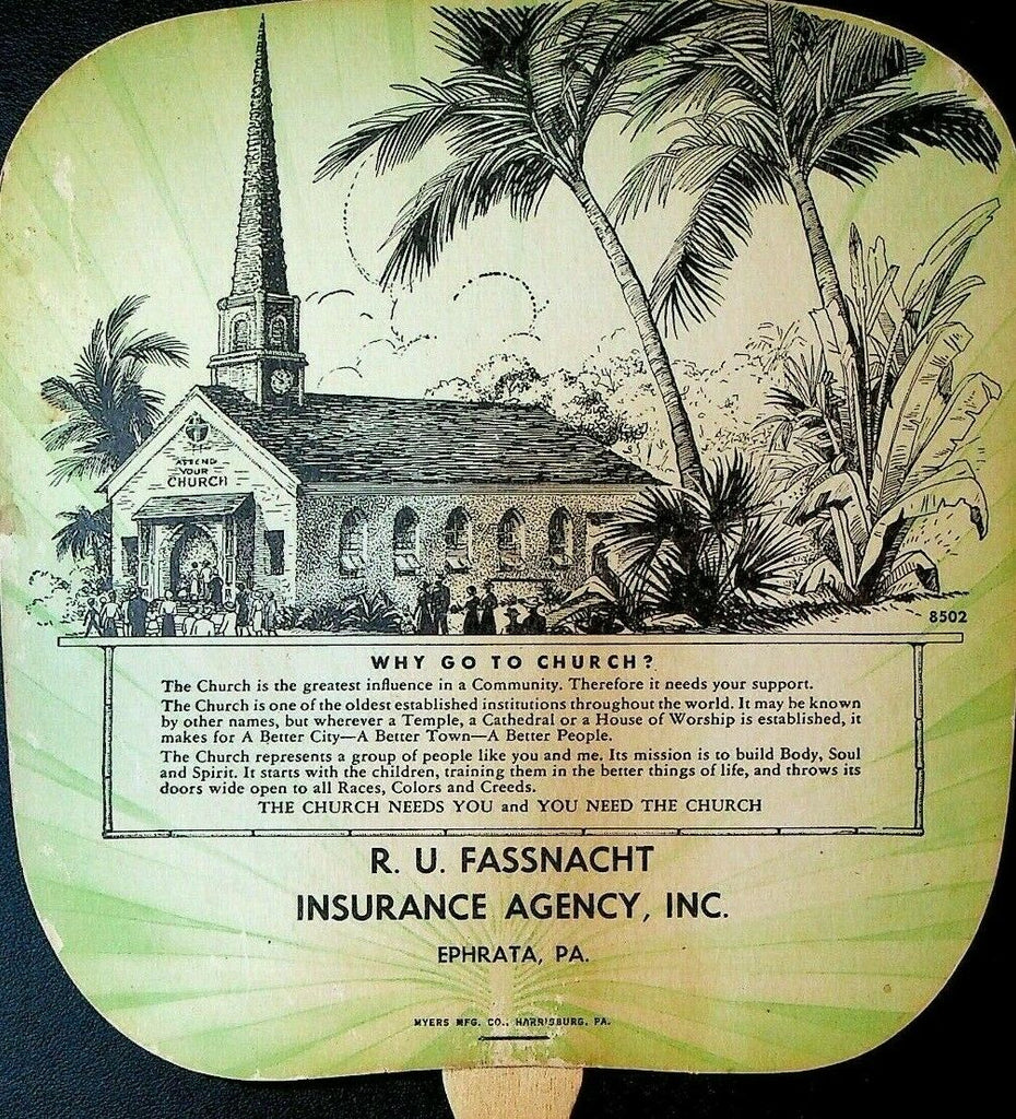 Advertising Fan RU Fassnacht Insurance Agency Ephrata Pa