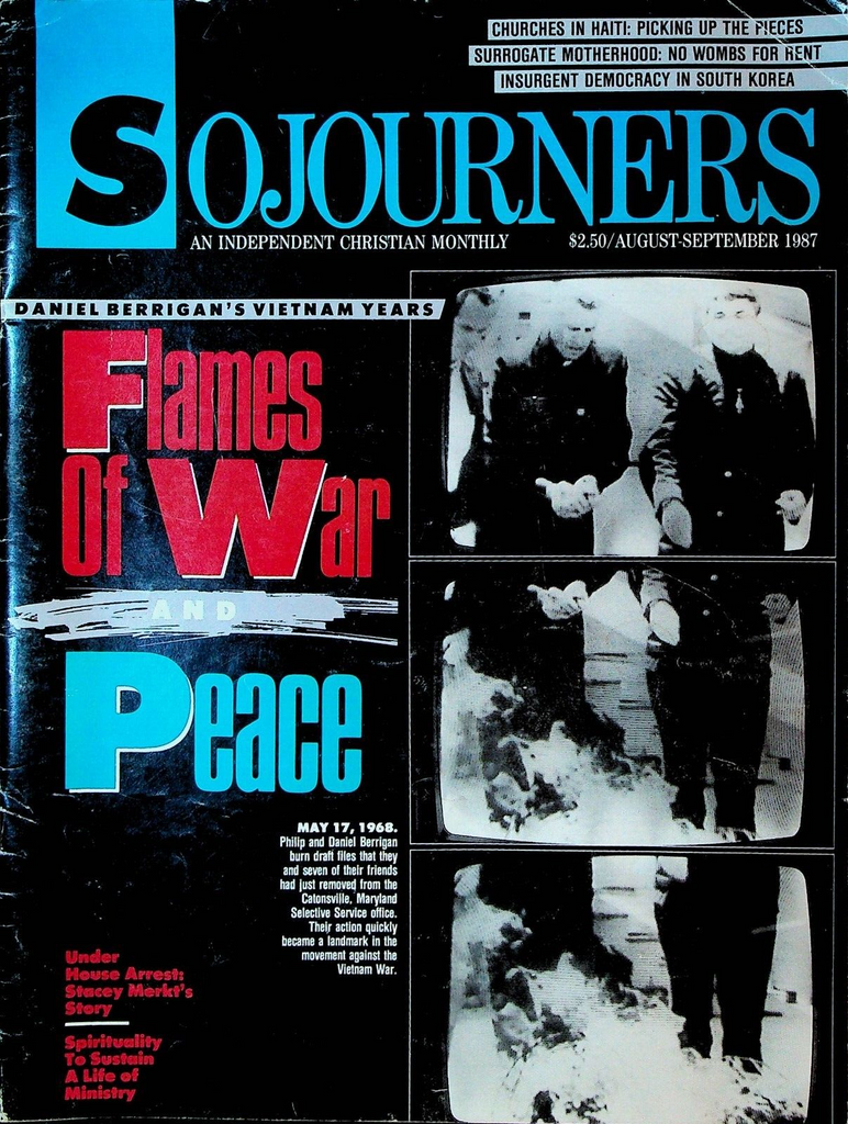 Sojourners Magazine August 1987 Philip & Daniel Berrigan Stacey Merkt
