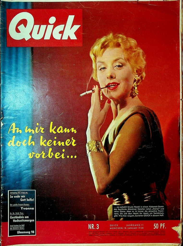 Quick Magazine January 18 1958 Ursula Noack China Liz Taylor
