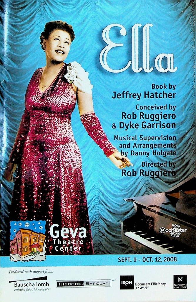 Ella Fitzgerald Program September 9 2008 Rochester NY Geva Theatre