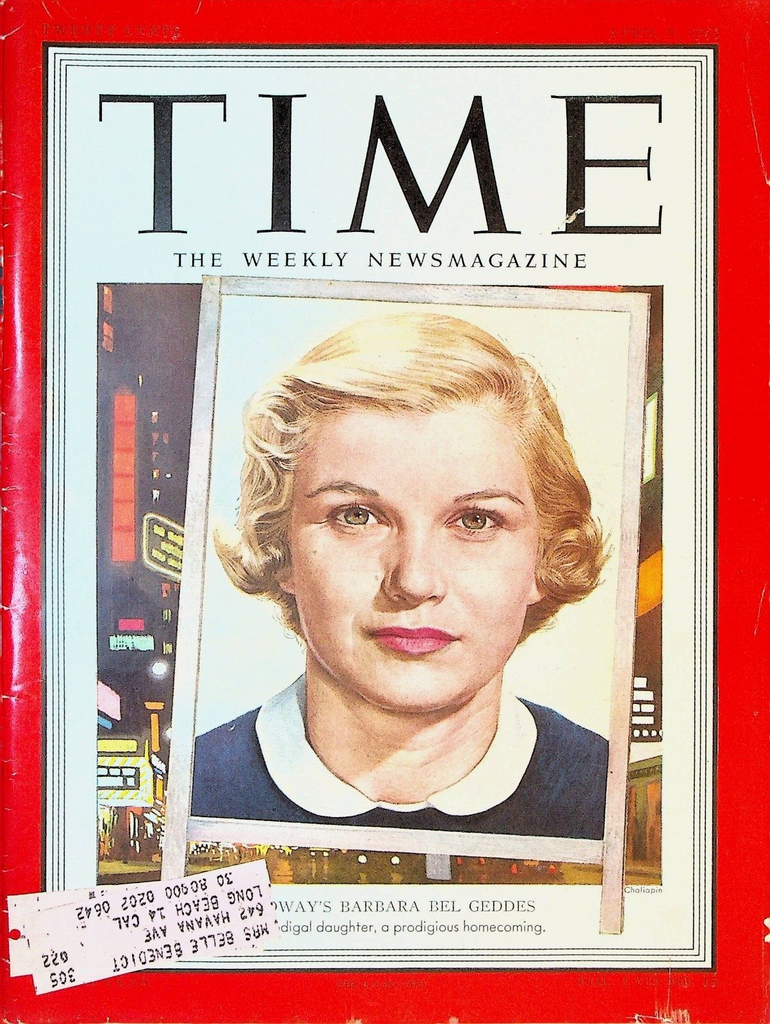 Time Magazine April 9 1951 Barbara Bel Geddes Julius Rosenberg Jose Limon