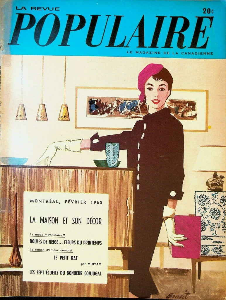 La Revue Populaire Magazine February 1960 Myriam Yves Montand Luc Tremblay