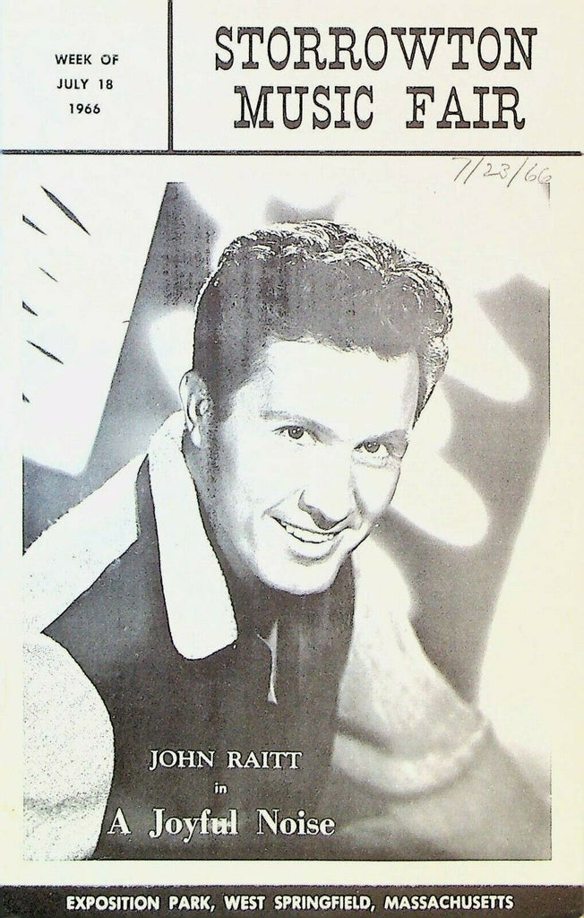 A Joyful Noise John Raitt Storrowton Music Fair Program July 18 1966
