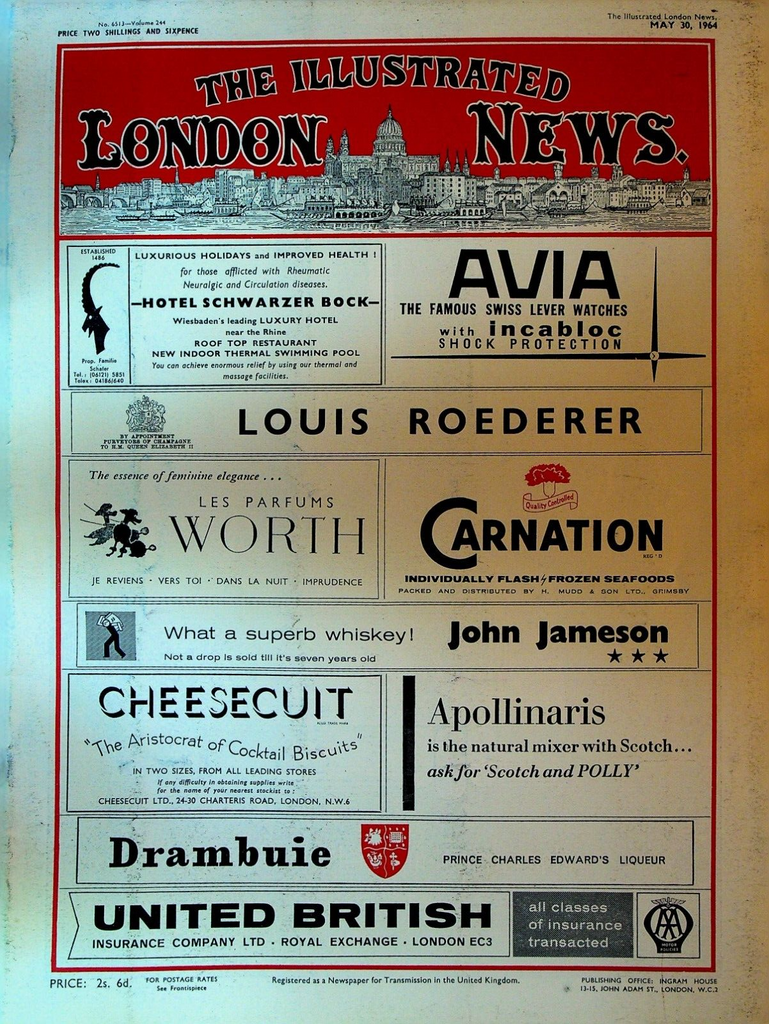 Illustrated London News Magazine May 30 1964 Danmark Ship Project Apollo