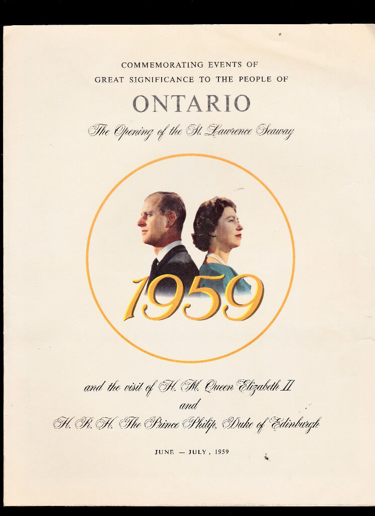 Commemorating Events of Ontario Canada Queen Elizabeth II 1959 Folder