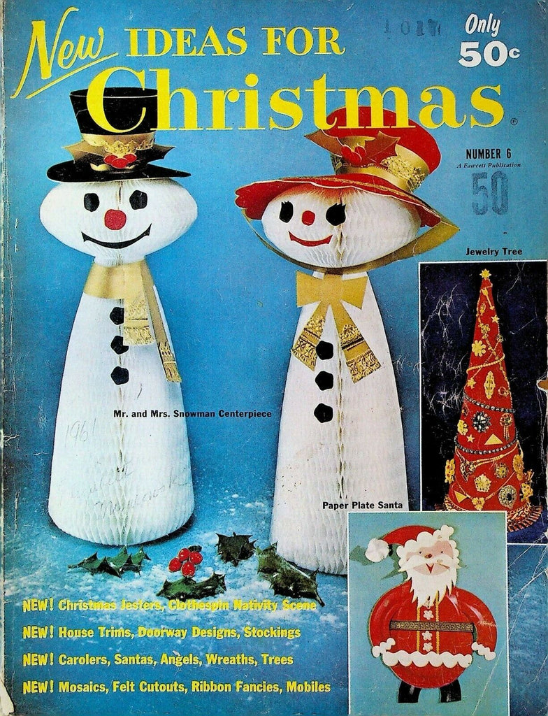 New Ideas for Christmas Magazine #6 1961 Santa Claus Snowman Nativity Scene