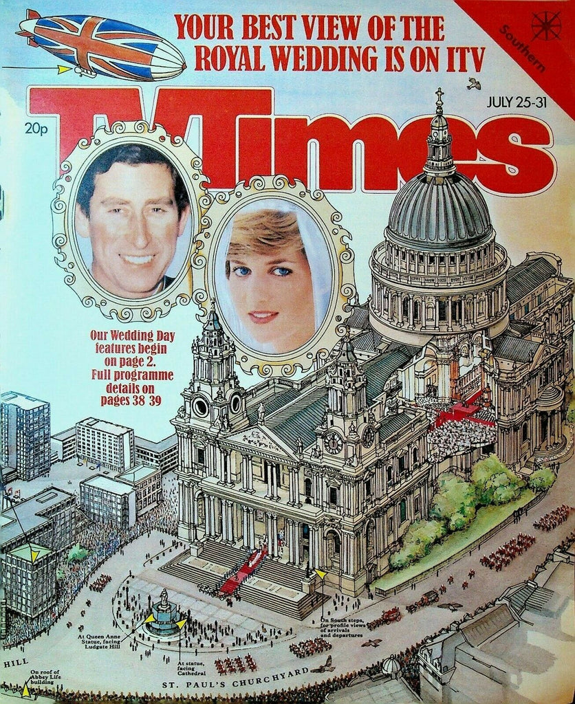 TV Times Magazine July 25 1981 Royal Wedding Charles & Diana John Travolta
