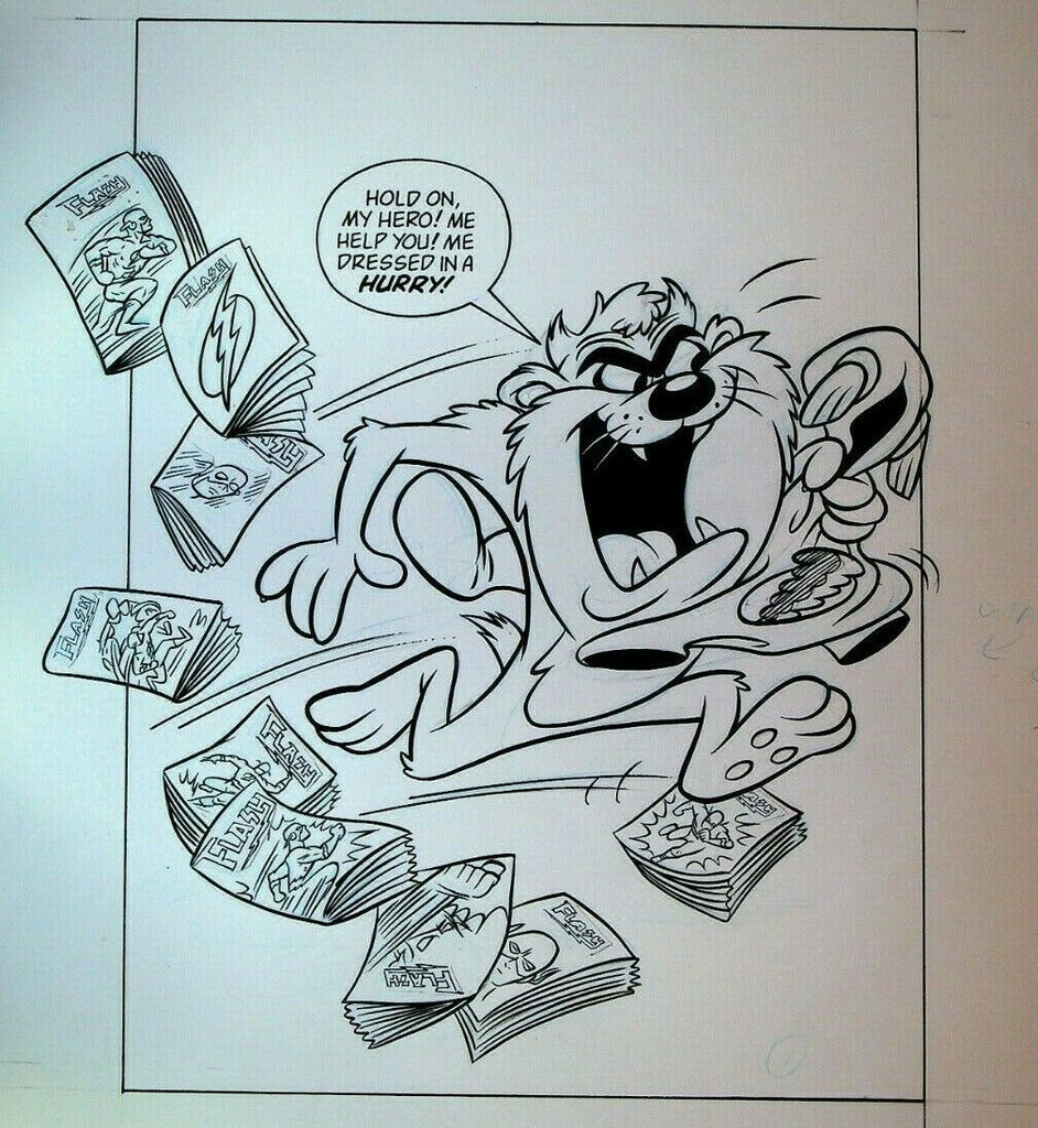 Tasmanian Devil & The Flash Original Art McDonald's Happy Meal 1991 6 Pieces
