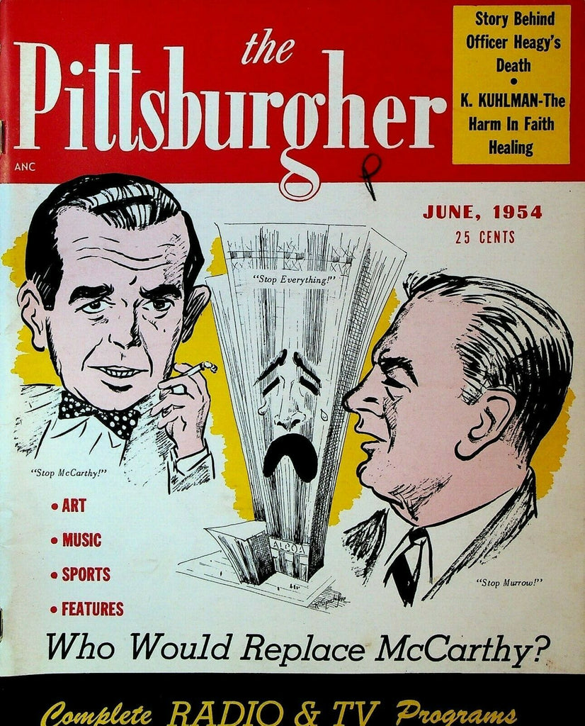 Pittsburgher Magazine June 1954 Fred Haney Boxing Ann Sothern Ed Sullivan