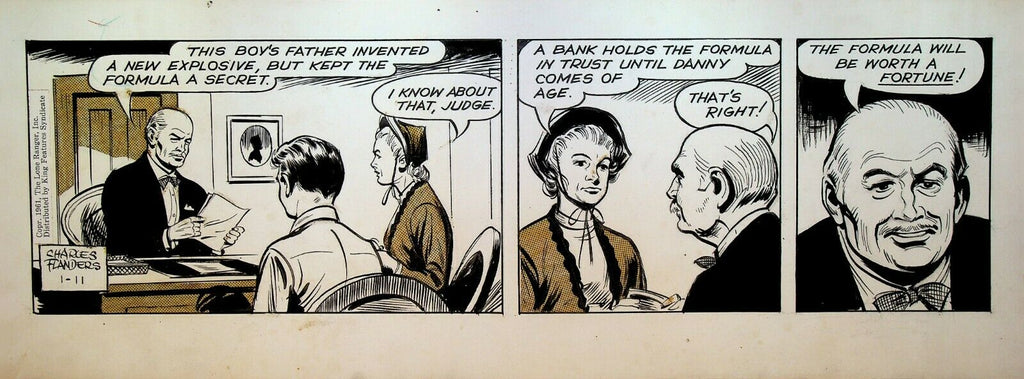 The Lone Ranger Original Comic Strip Art Charles Flanders January 11 1961