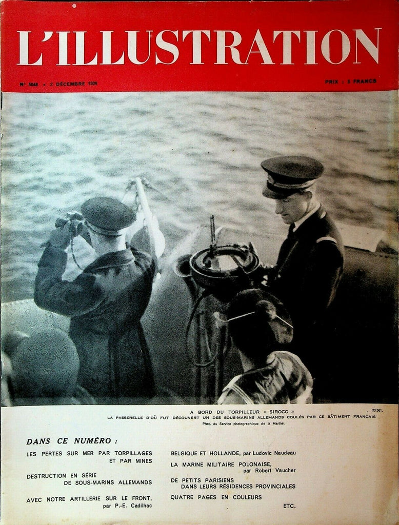 L'Illustration Magazine December 2 1939 World War II Admiral Emile Guepratte