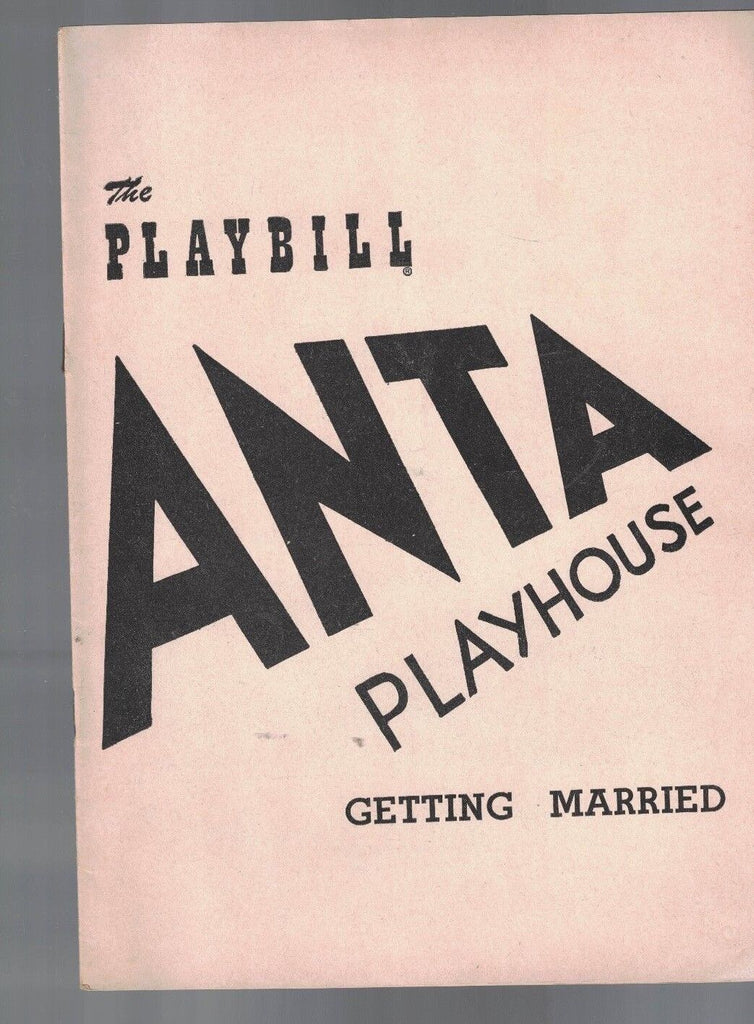 Getting Married Playbill May 7 1951 Arthur Treacher Margaret Bannerman