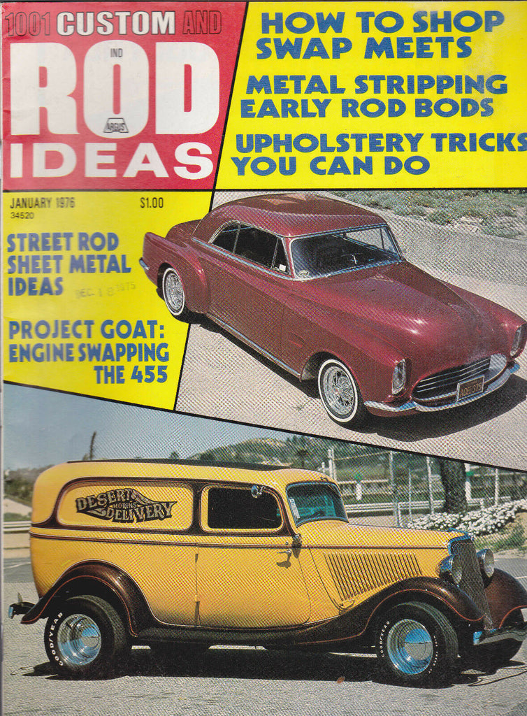 1001 Custom & Rod Ideas Magazine Engine Swapping January 1976 Free US S/H