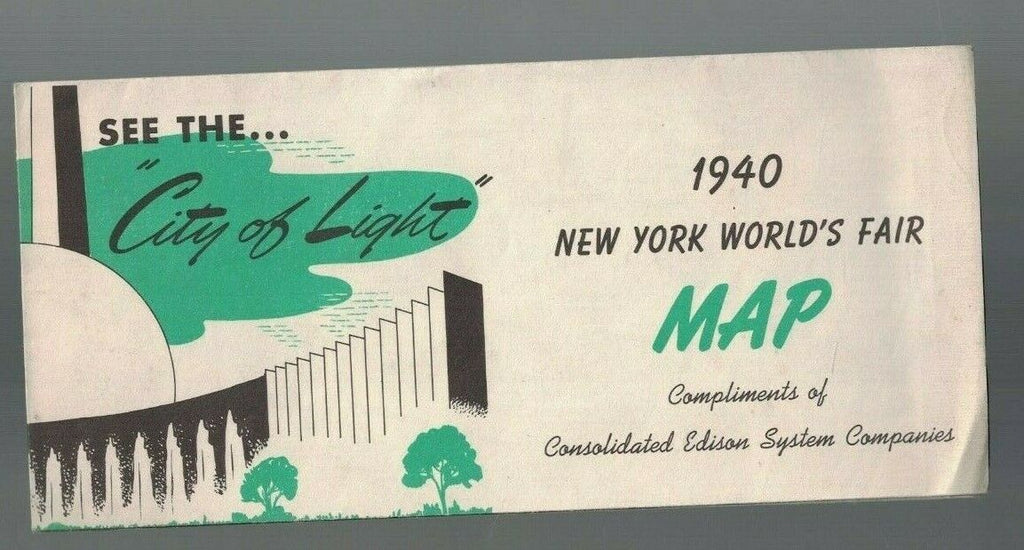 New York World's Fair 1940 Map Consolidated Edison System Con-Ed