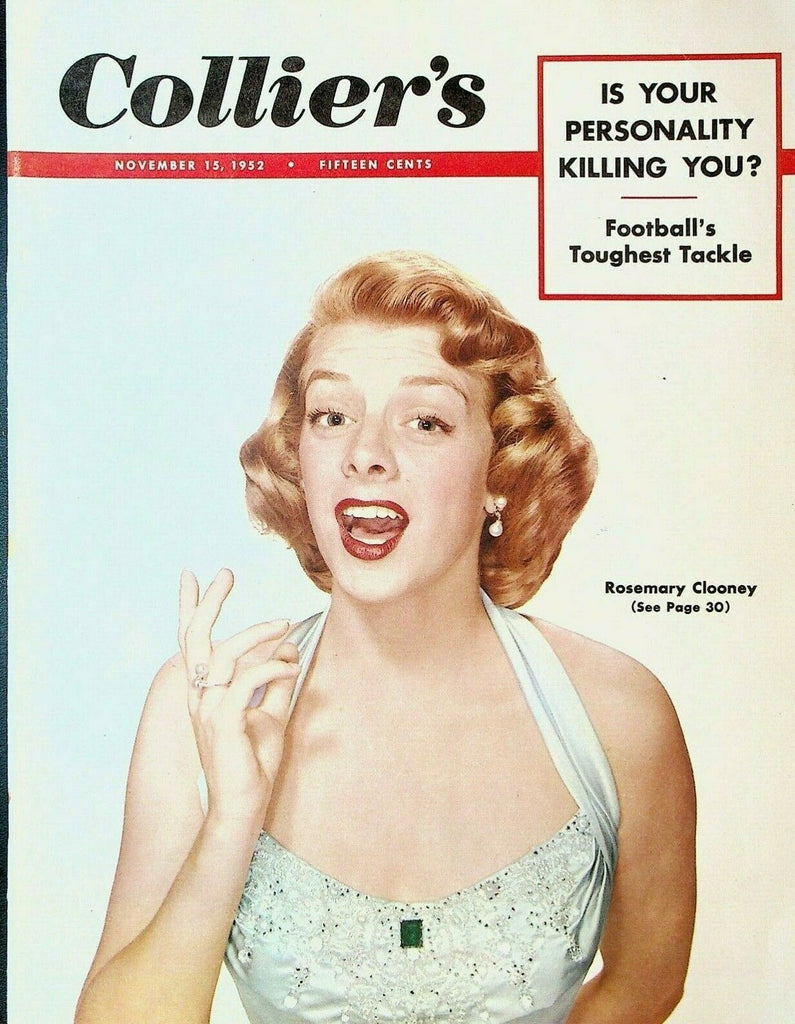 Collier's Magazine November 15 1952 Rosemary Clooney George Connor Chicago Bears