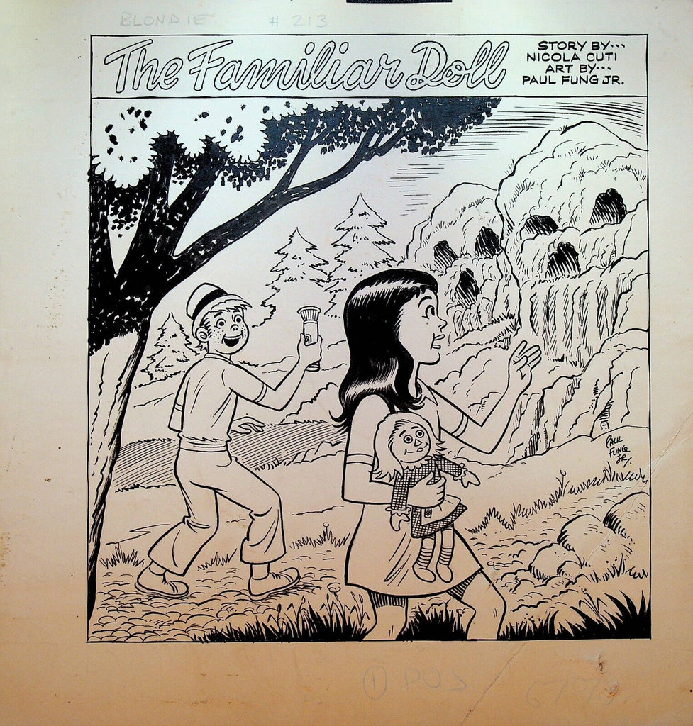 Blondie 213 Original Comic Art Splash Page Mimsy The Familiar Doll Paul Fung Jr