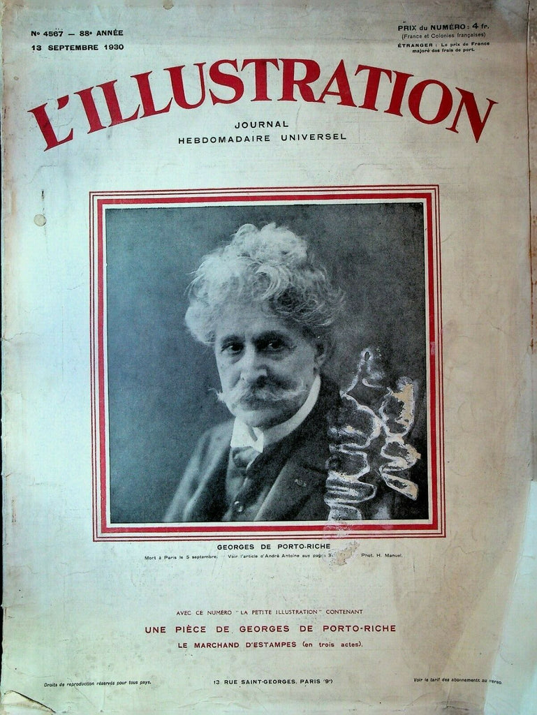 L'Illustration Magazine September 13 1930 Maurice Bellonte Dieudonne Costes