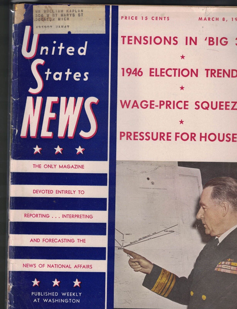 US News & World Report March 8 1946 Admiral William Blandy Japan's Industry