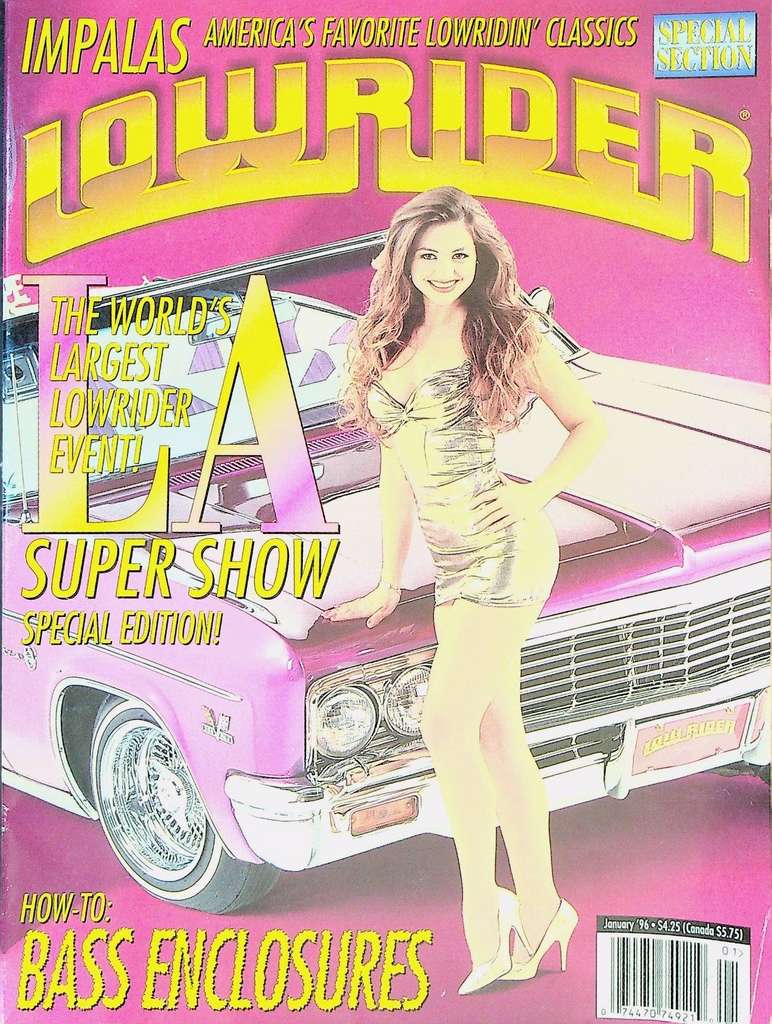 Lowrider Magazine January 1996 LA Supershow Street Deuce Caddy de Oro