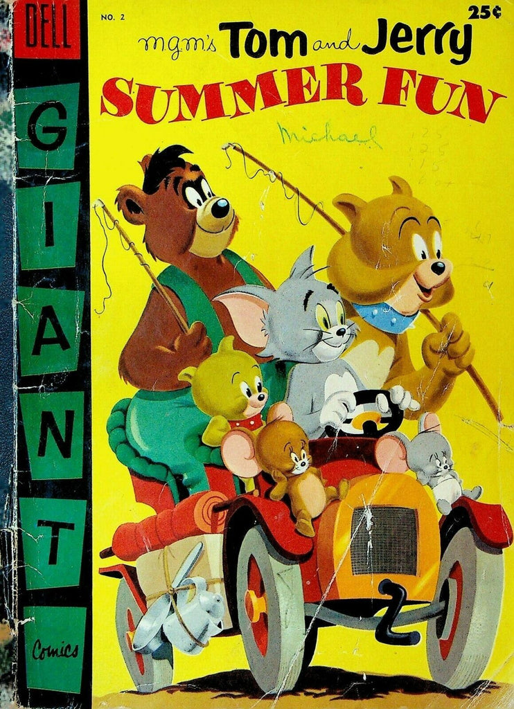 Tom and Jerry's Summer Fun 2 1955 Dell Giant Comics Fishing Car Camping