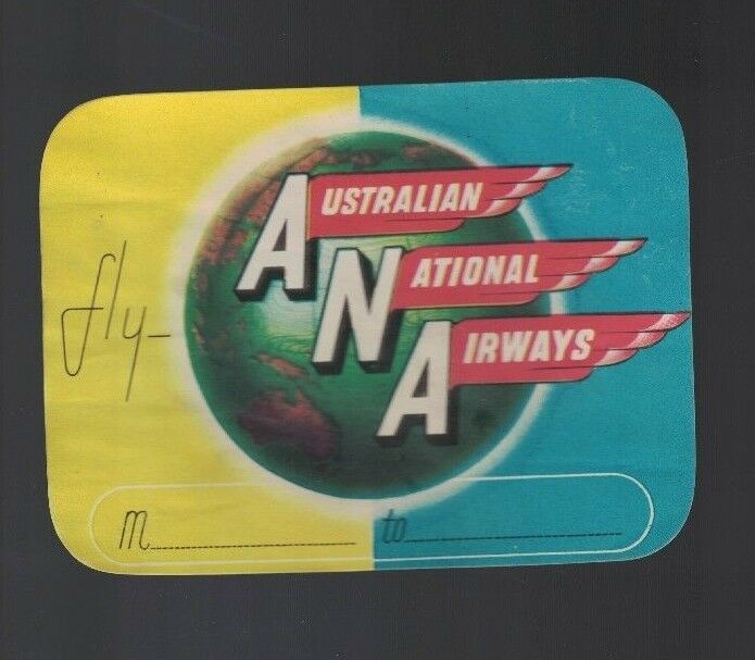 Australian National Airways Vintage Luggage Label