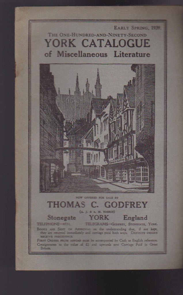 Thomas C Godfrey York Catalog #132 Early Spring 1939 Miscellaneous Literature