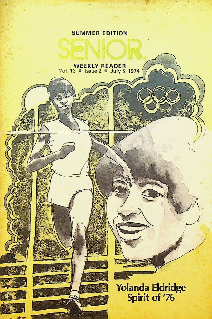 Senior Weekly Reader July 5 1974 Yolanda Eldridge Wilma Rudolph Car Design
