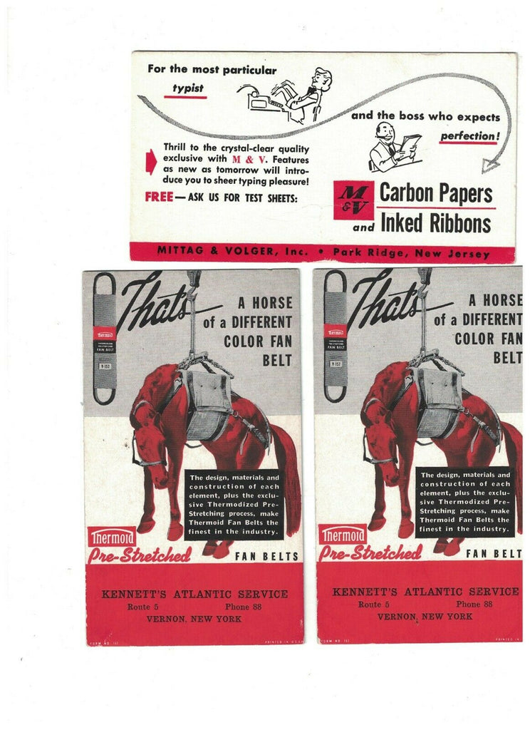 Blotter Lot of 9 Thermold Fan Belts Carbon Paper Sewing Machine Insurance
