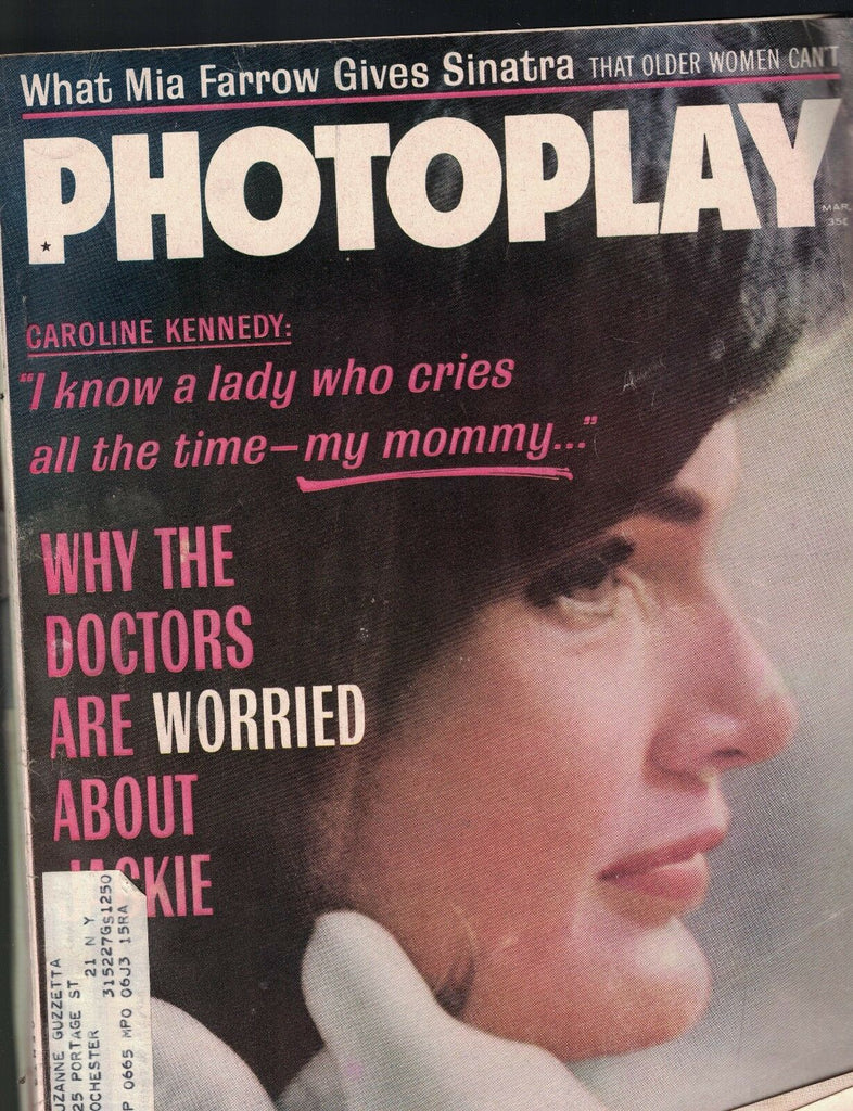 Photoplay Magazine March 1965 Jackie Kennedy Mia Farrow Annette Funicello