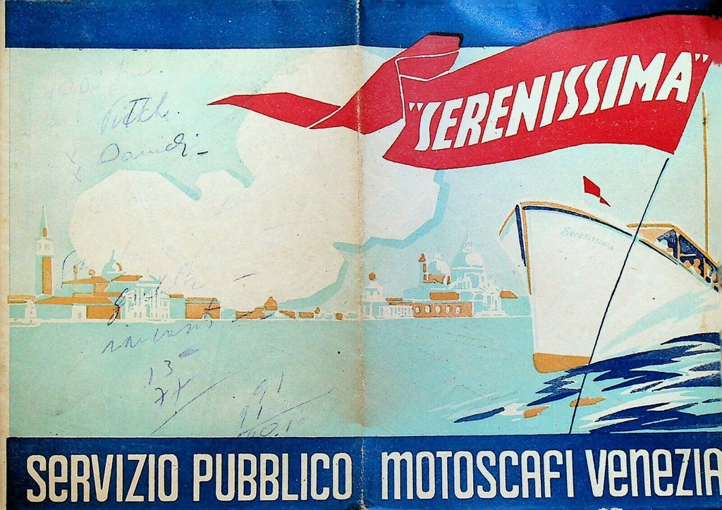 Serenissima Motoscafi Venezia Brochure 1937 Venice Italy